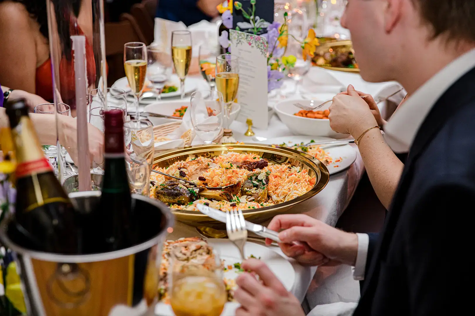 Malooga catering table prepared for a gathering